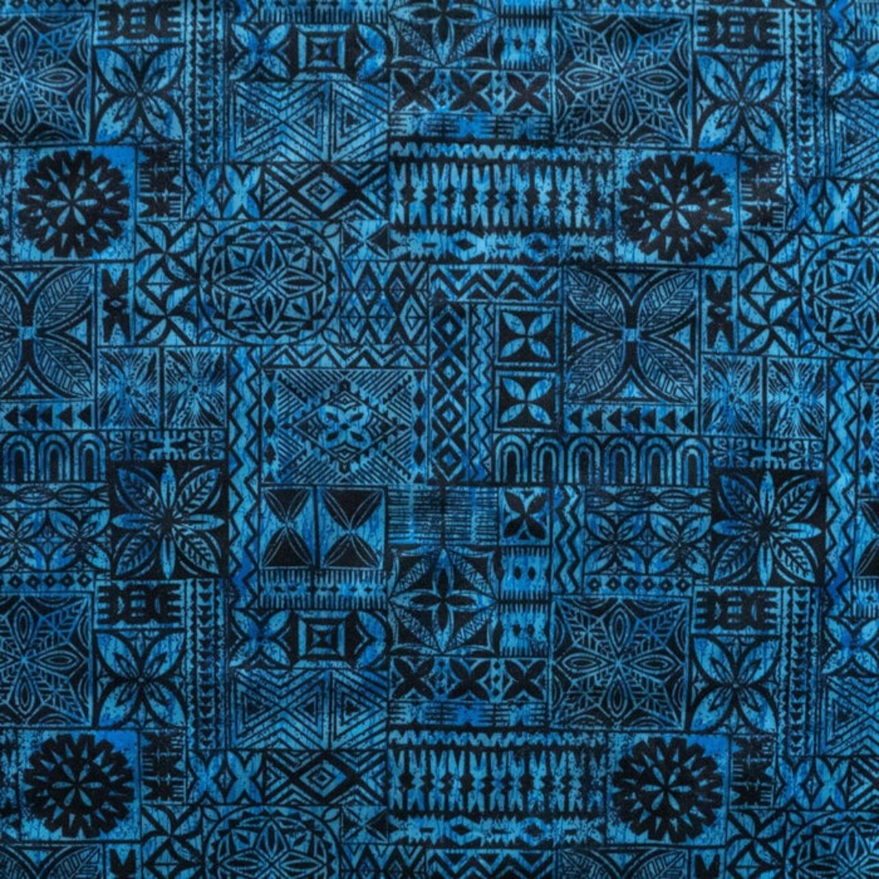 1 Yard Traditional Polynesian Tapa Design Polyester Fabric, 60 Inches Width